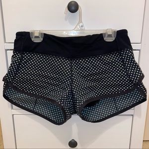 Black and White Polka Dot Lululemon Shorts